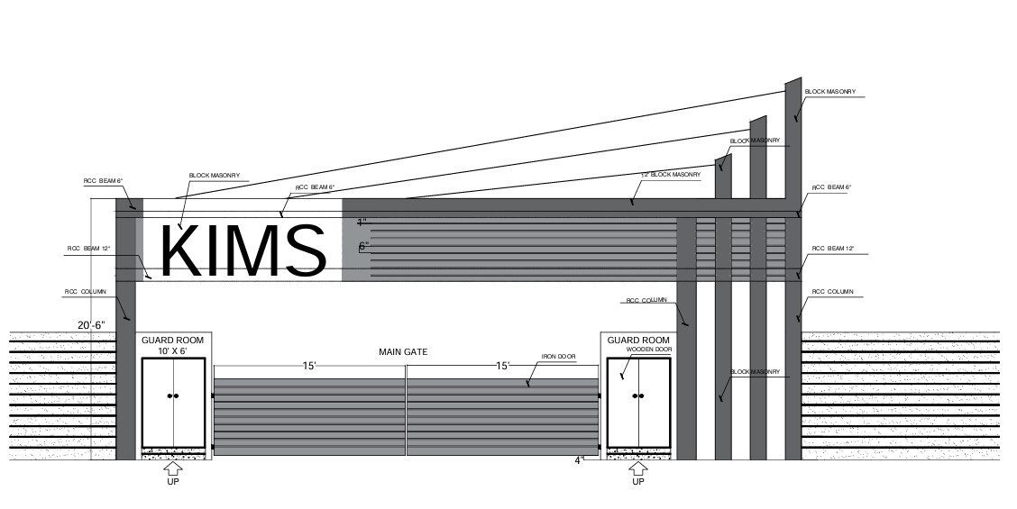 KIMS gate technical elevation drawing by ABA Associates